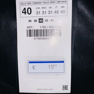 Zara Man Mens Leather Pants NEW WITH TAG